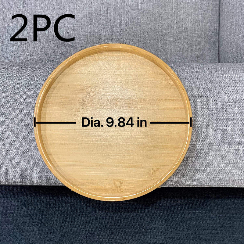 Round Bamboo Sofa Tray with Legs Foldable