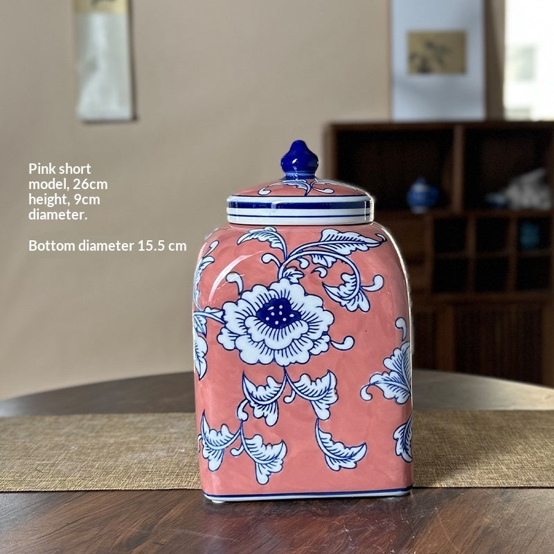 New Chinese‑Style Imperial Yellow Square Storage Jar