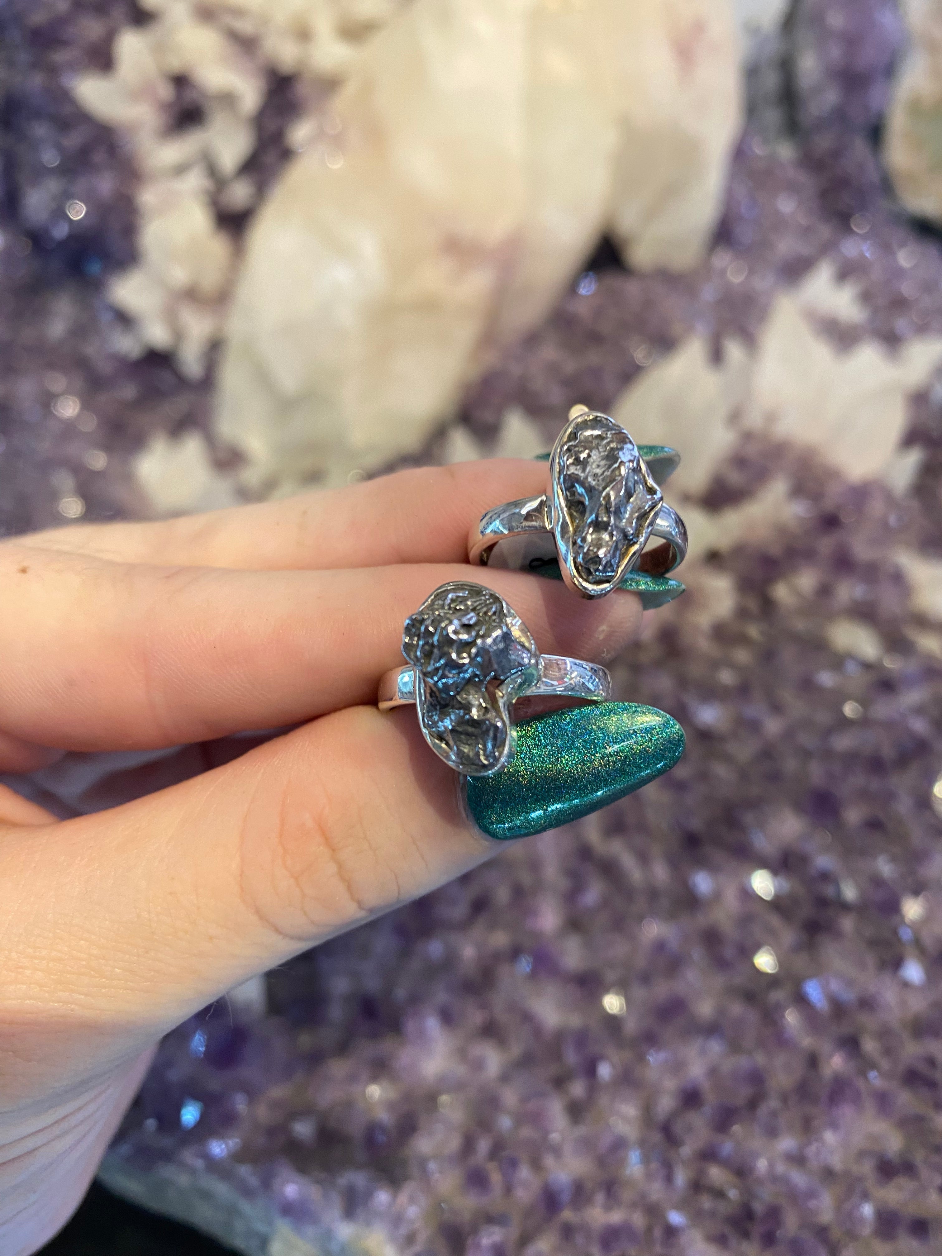 Meteorite in Sterling Silver Ring | Campo del Cielo