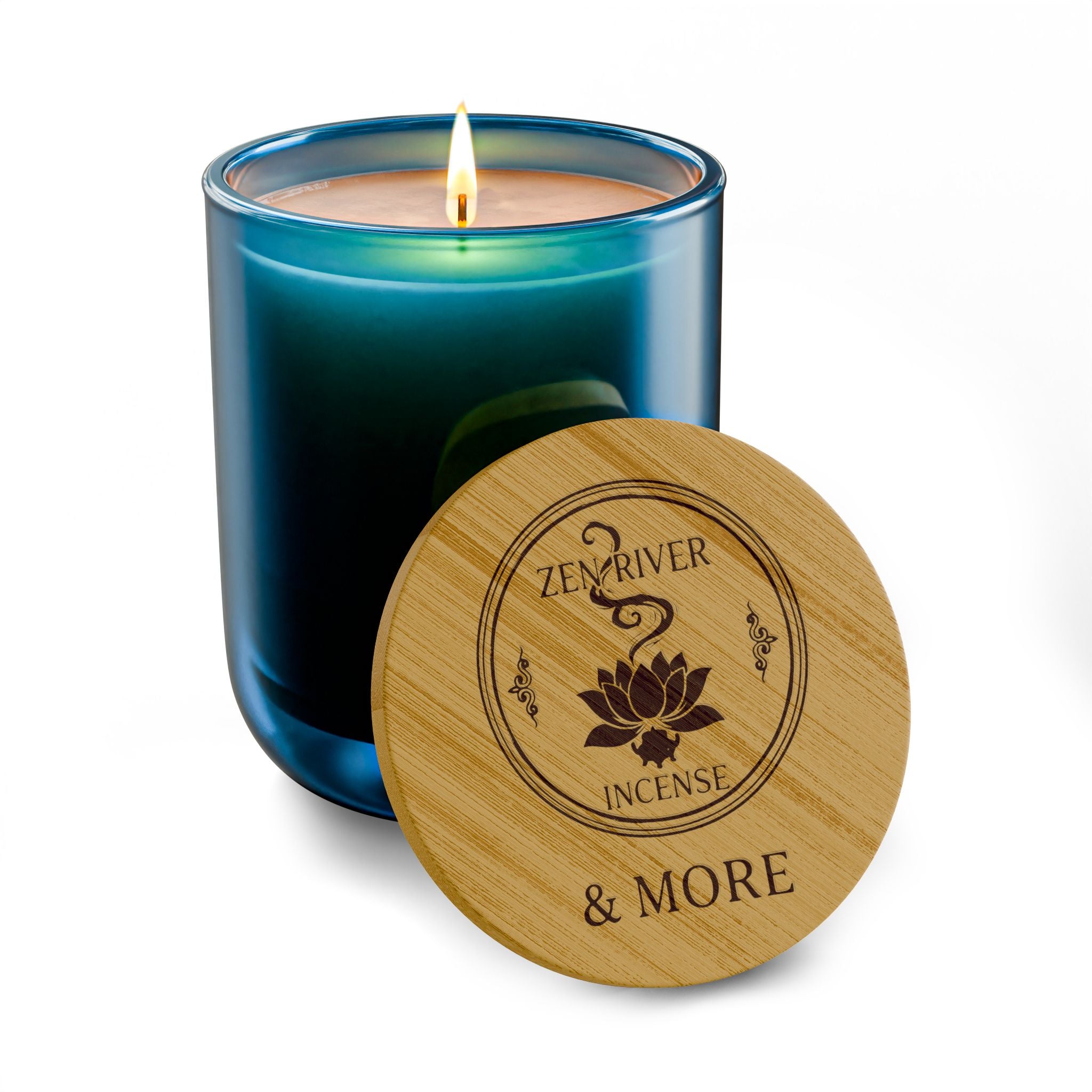 14oz Soy Candle w/ Bamboo Lid, Multiple Scents & Colors — ZRI Logo