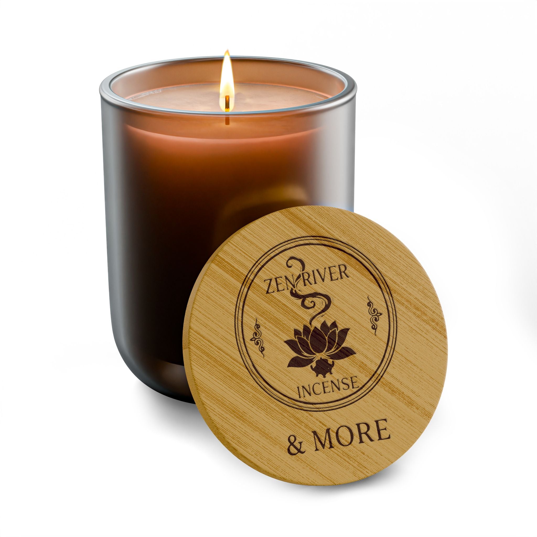 14oz Soy Candle w/ Bamboo Lid, Multiple Scents & Colors — ZRI Logo