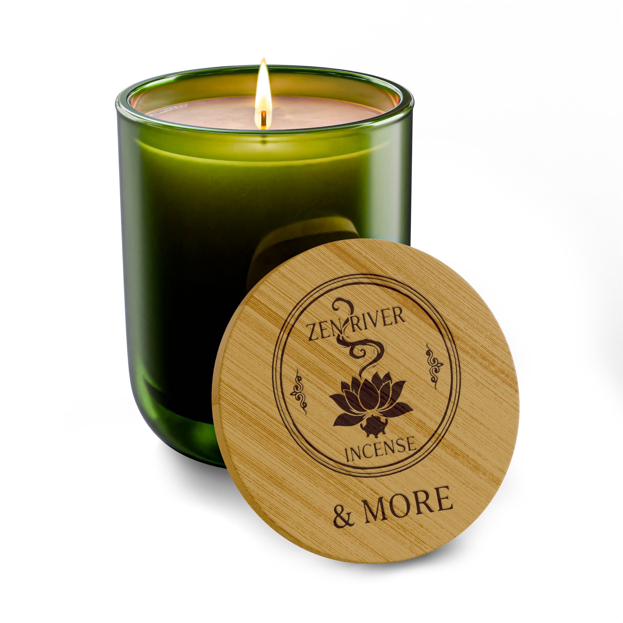 14oz Soy Candle w/ Bamboo Lid, Multiple Scents & Colors — ZRI Logo