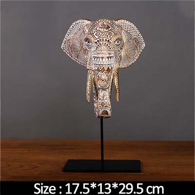 Southeast Asian Resin Elephant Figurine Decor