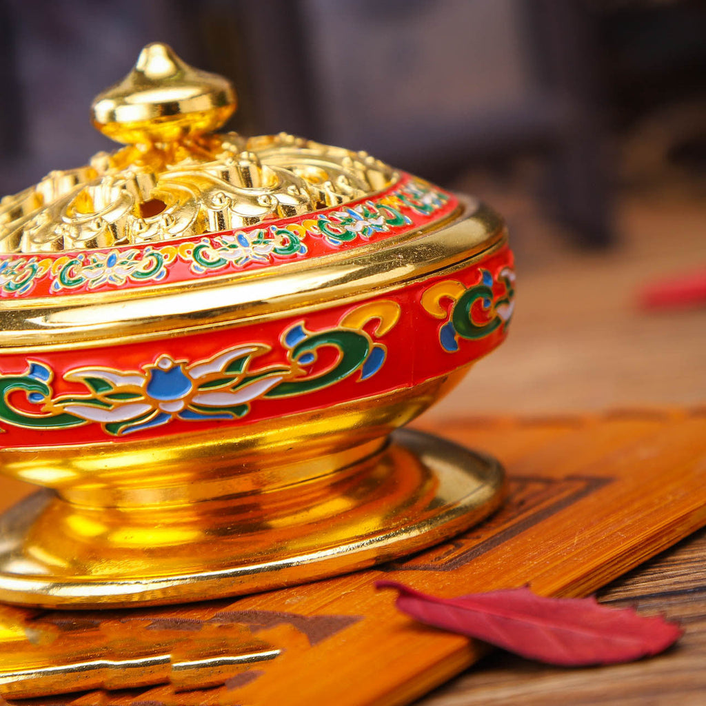 Antique-Style Incense Burner, Gold Finish
