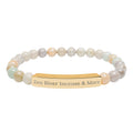 Natural Stone Bead Bracelet w/ Engraved Bar — ZRI Store Name (or customize it!)