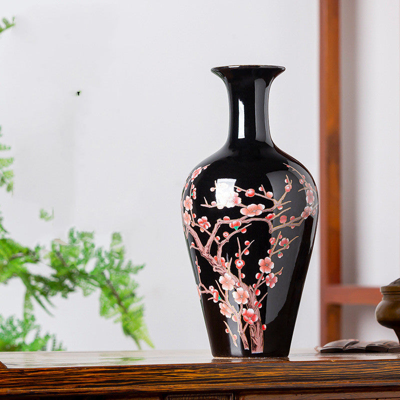 Small Black Pottery Bud Vases – Chinese‑Style Ceramic Ornaments (14 Designs)