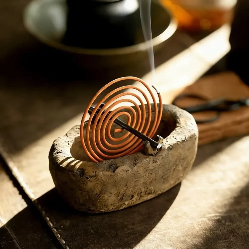 Stone-Look Resin Incense Coil Holder