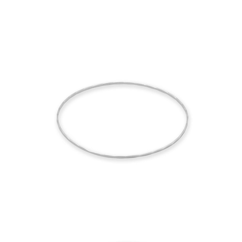 Hammered Silver Bangle Bracelet