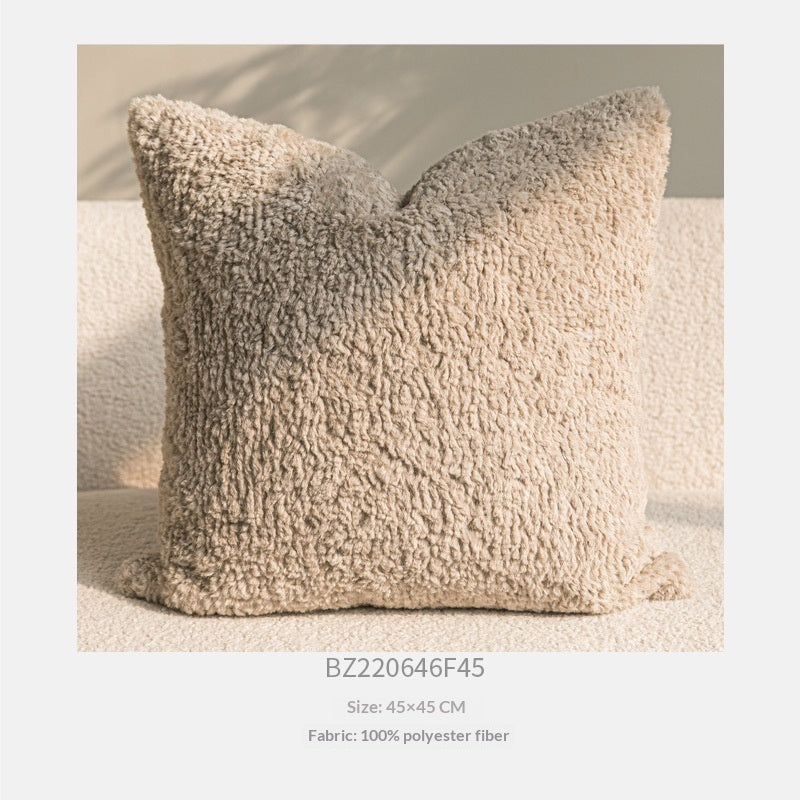 Wabi-sabi-style Cushion In Coffee And Off-white Cotton-linen Throw Pillow