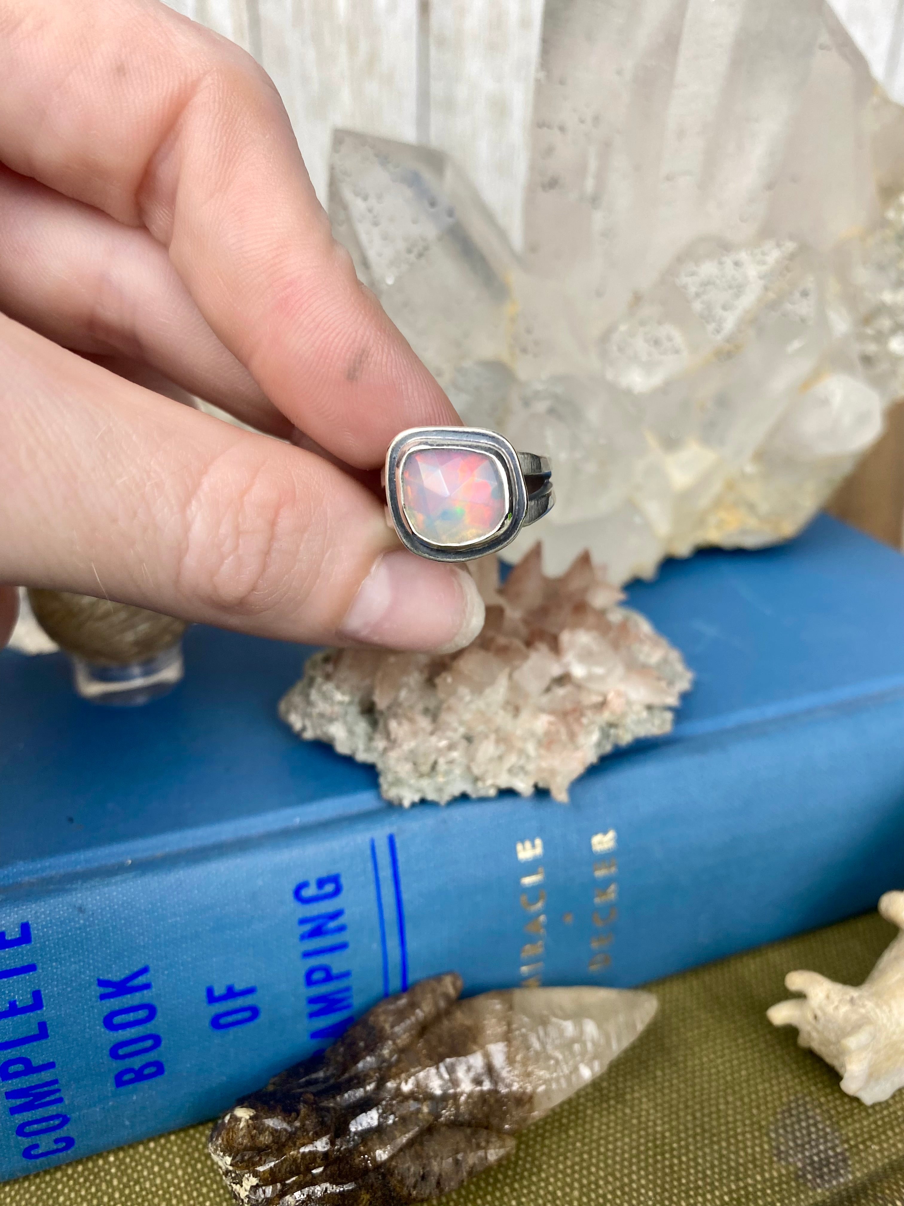 Welo Opal in Sterling Silver Ring | Silent Wolf Jewelry