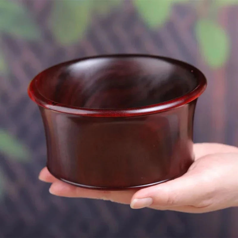 Red Sandalwood “Gold Rice” Bowl – Solid Wood Handicraft Ornament