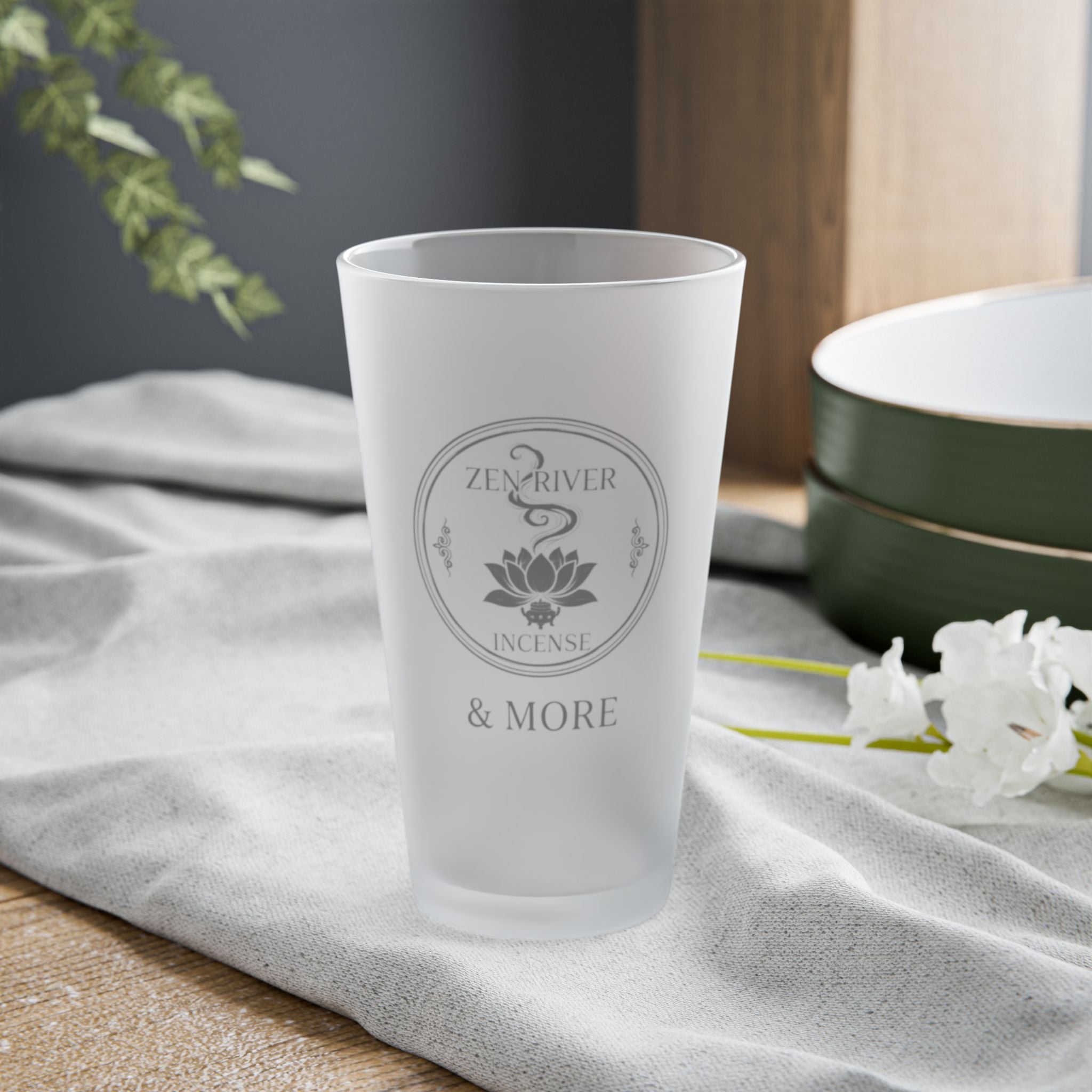 Frosted 16oz Pint Glass —ZRI Logo