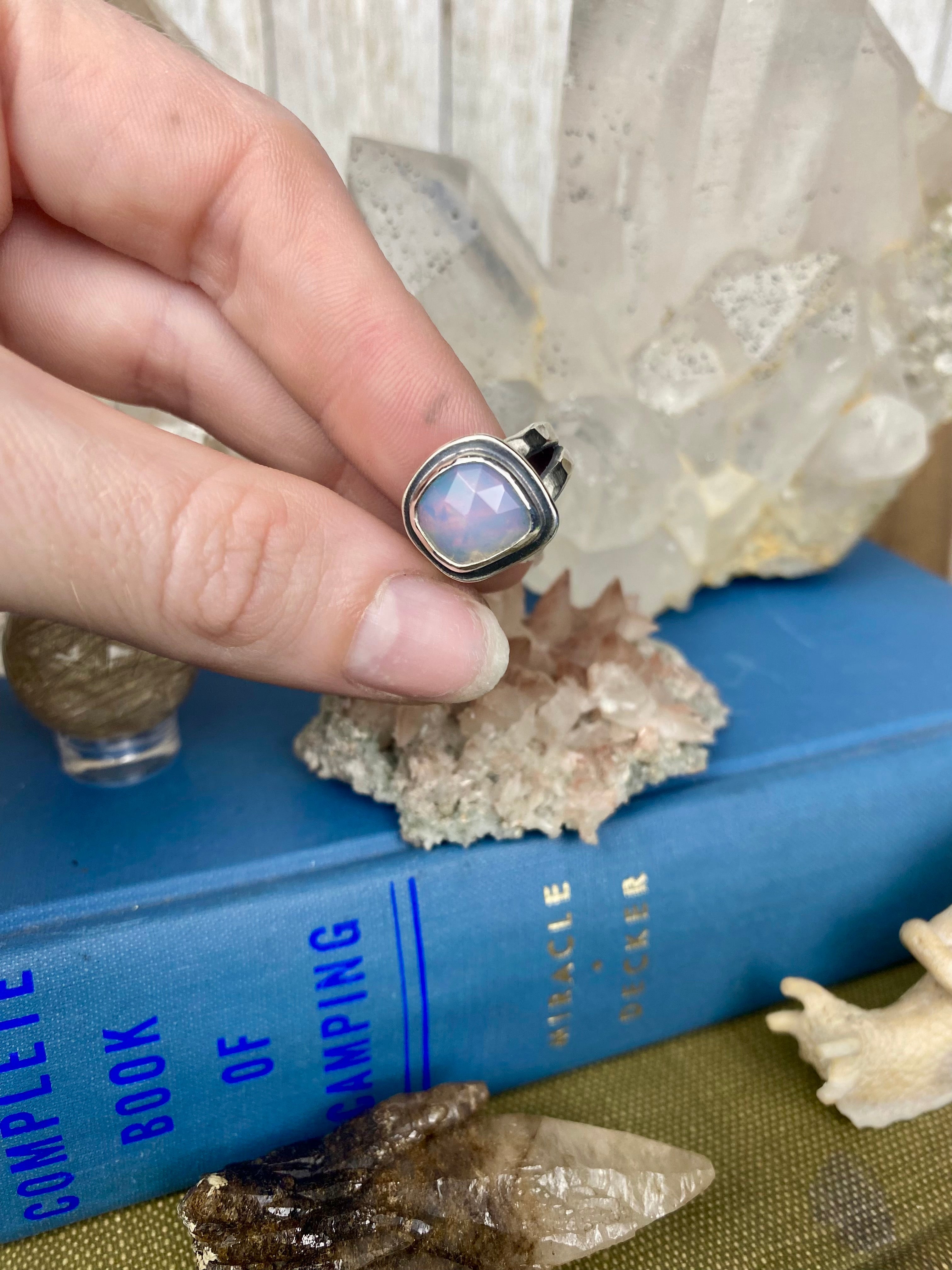 Welo Opal in Sterling Silver Ring | Silent Wolf Jewelry