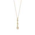 Gold Crystal & Rainbow Moonstone Pendant Necklace