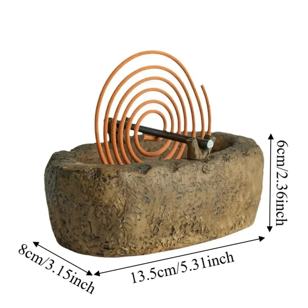 Stone-Look Resin Incense Coil Holder