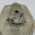 Sterling Silver Bezeled Herkimer Diamond Ring - Size 8 - Clarity, Intuition & Alignment