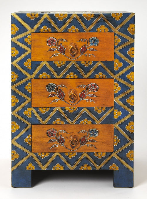 Beautiful Hand Painted 3 Drawer Accent Chest