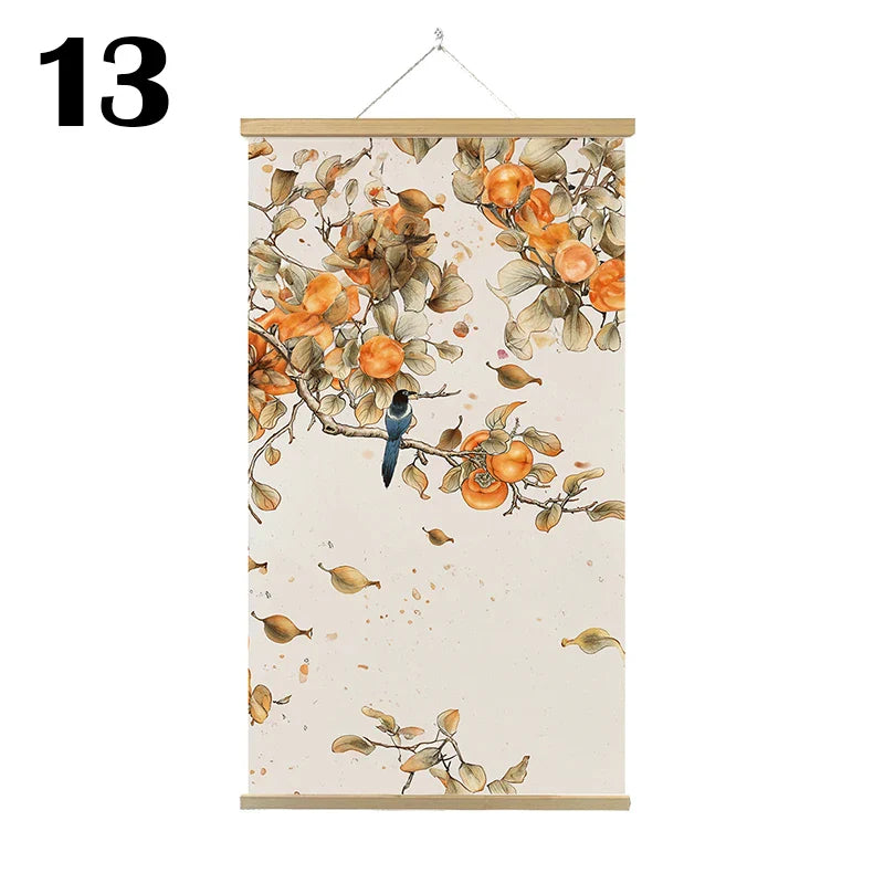 Japanese Ukiyoe Canvas Posters And Prints Home Decoration Painting Wall Art Picture With Solid Wood Hanging Scroll