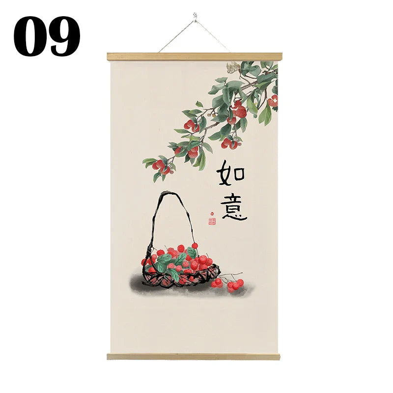 Japanese Ukiyoe Canvas Posters And Prints Home Decoration Painting Wall Art Picture With Solid Wood Hanging Scroll