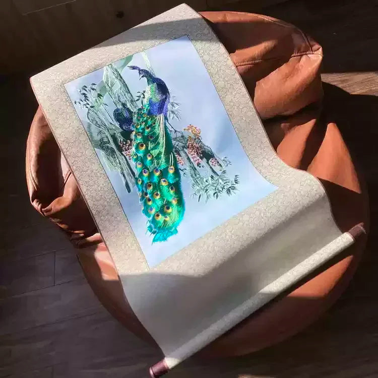 Silk Embroidery Scroll Painting – Chinese Style Silk Handicraft