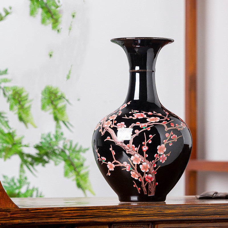 Small Black Pottery Bud Vases – Chinese‑Style Ceramic Ornaments (14 Designs)