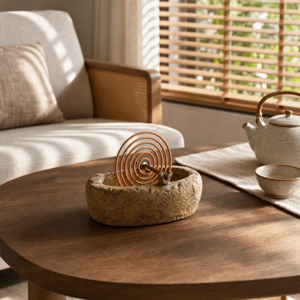 Stone-Look Resin Incense Coil Holder