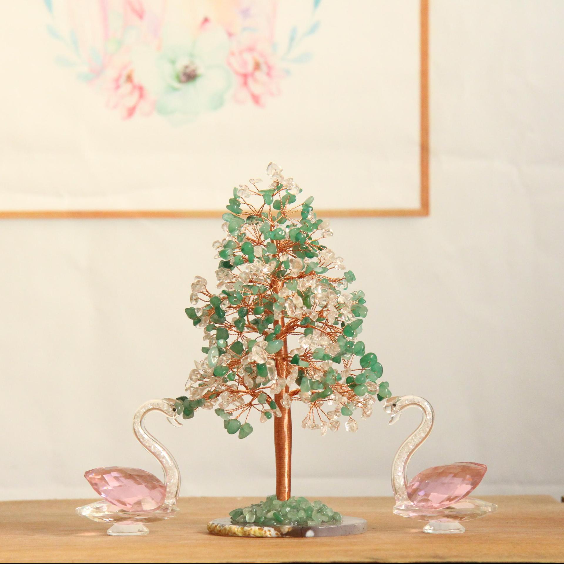 Natural Crystal Money Tree with Pachira Macrocarpa Agate