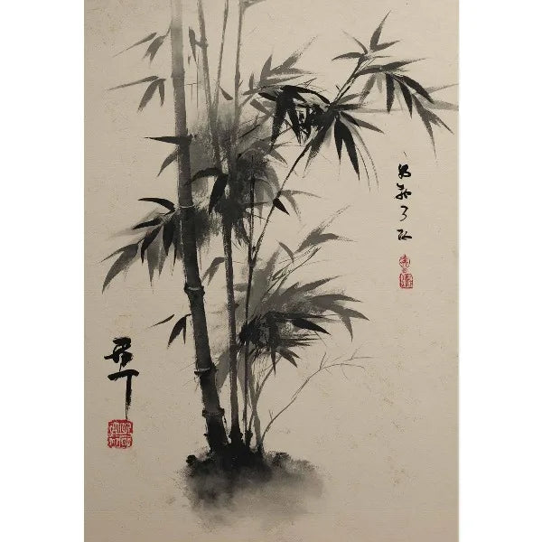Japanese Traditional Asian Landscape Poster Retro Ukiyo-e Zen Ink Mountain Scenery Canvas Painting Wall Art for Room Home Decor