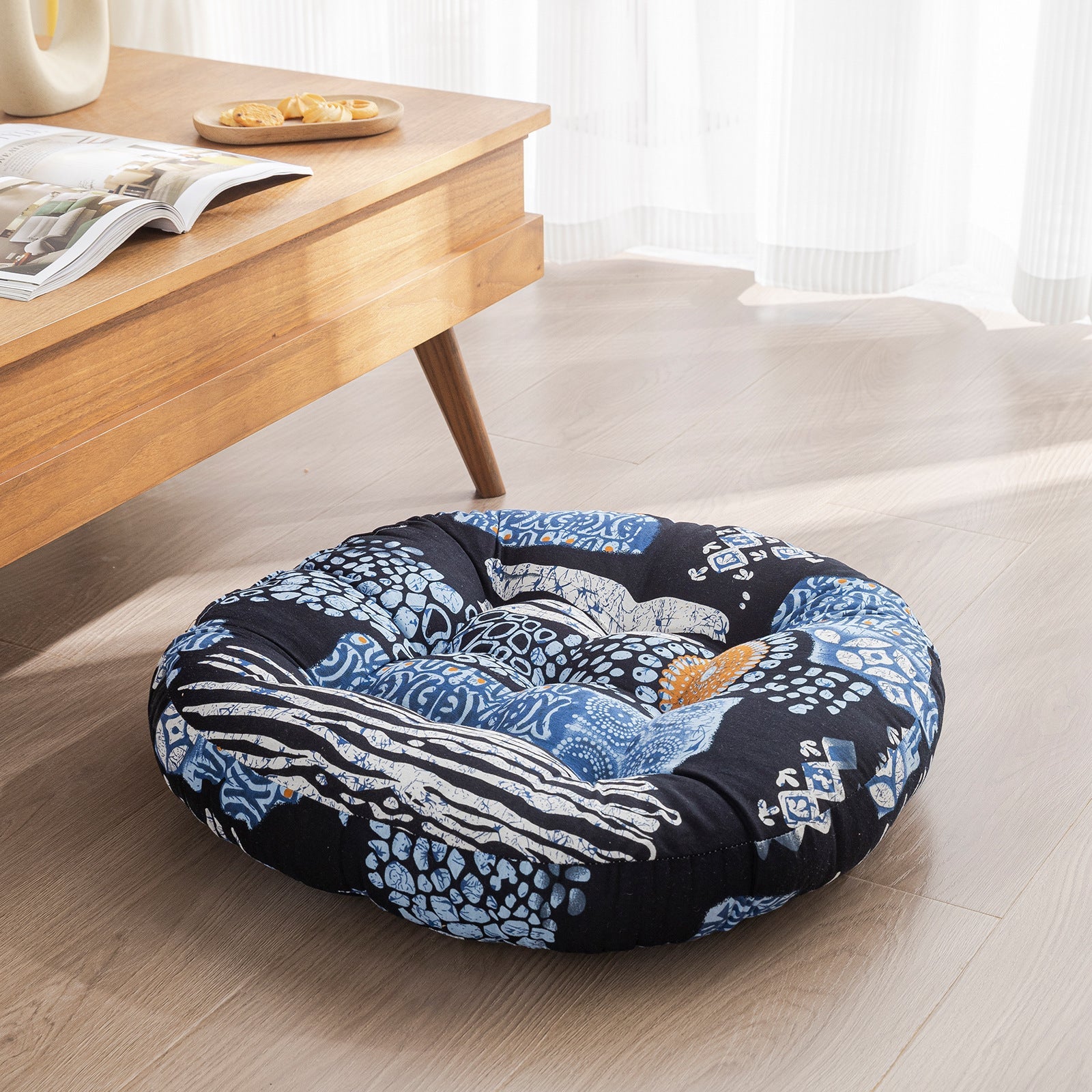 Japanese-Style Cotton Futon Floor Cushion (Round or Square)