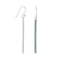 Nano Turquoise Crystal Bar Earrings