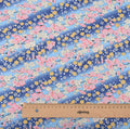 Japanese Floral Cotton Fabric with Wind Stamping