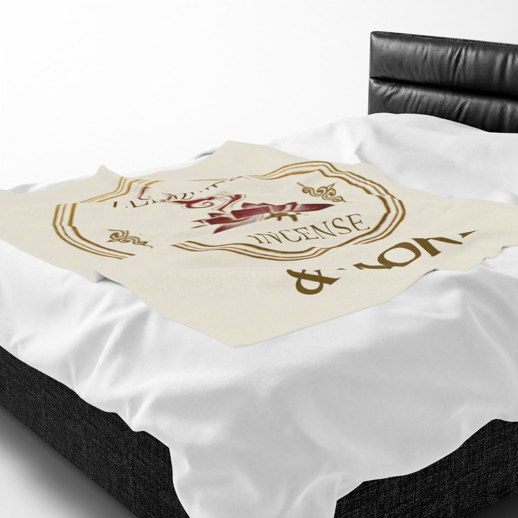 Velveteen Plush Blanket — 'Zen River Incense & More' Lotus Meditation Throw