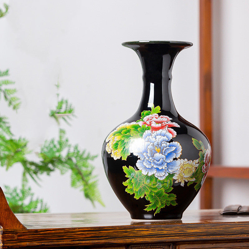 Small Black Pottery Bud Vases – Chinese‑Style Ceramic Ornaments (14 Designs)