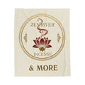 Velveteen Plush Blanket — 'Zen River Incense & More' Lotus Meditation Throw