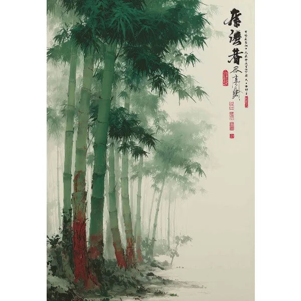 Japanese Traditional Asian Landscape Poster Retro Ukiyo-e Zen Ink Mountain Scenery Canvas Painting Wall Art for Room Home Decor