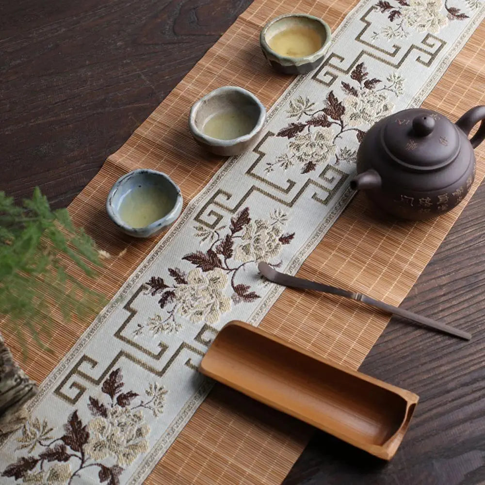 Japanese Bamboo Table Runner Handmade Tea Placemat