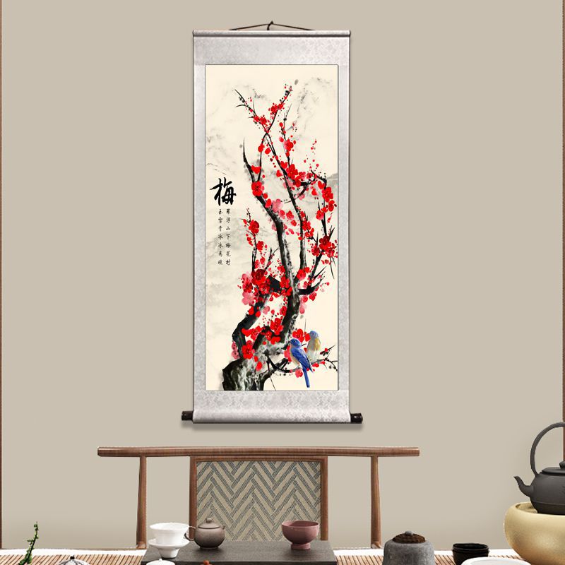 The 'Four Gentlemen' Traditional Rice Paper Scroll Paintings