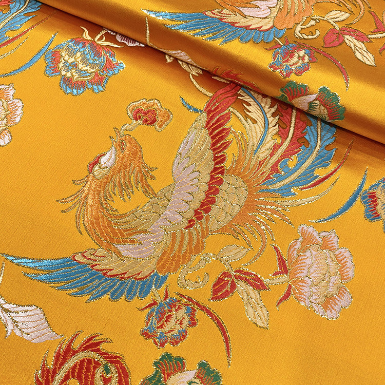 The Imperial Threads: Phoenix & Dragon Embroidered Cheongsam Fabric