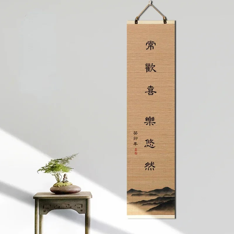 Custom Chinese Bamboo Scroll Wall Hanging Painting