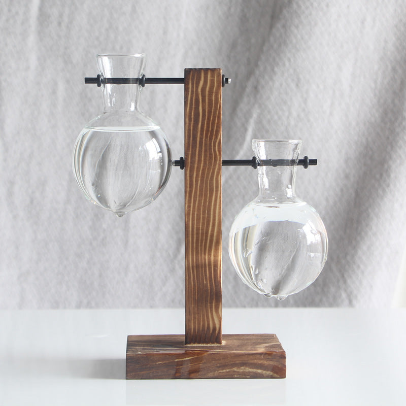 Wooden Frame Holding Glass Vases