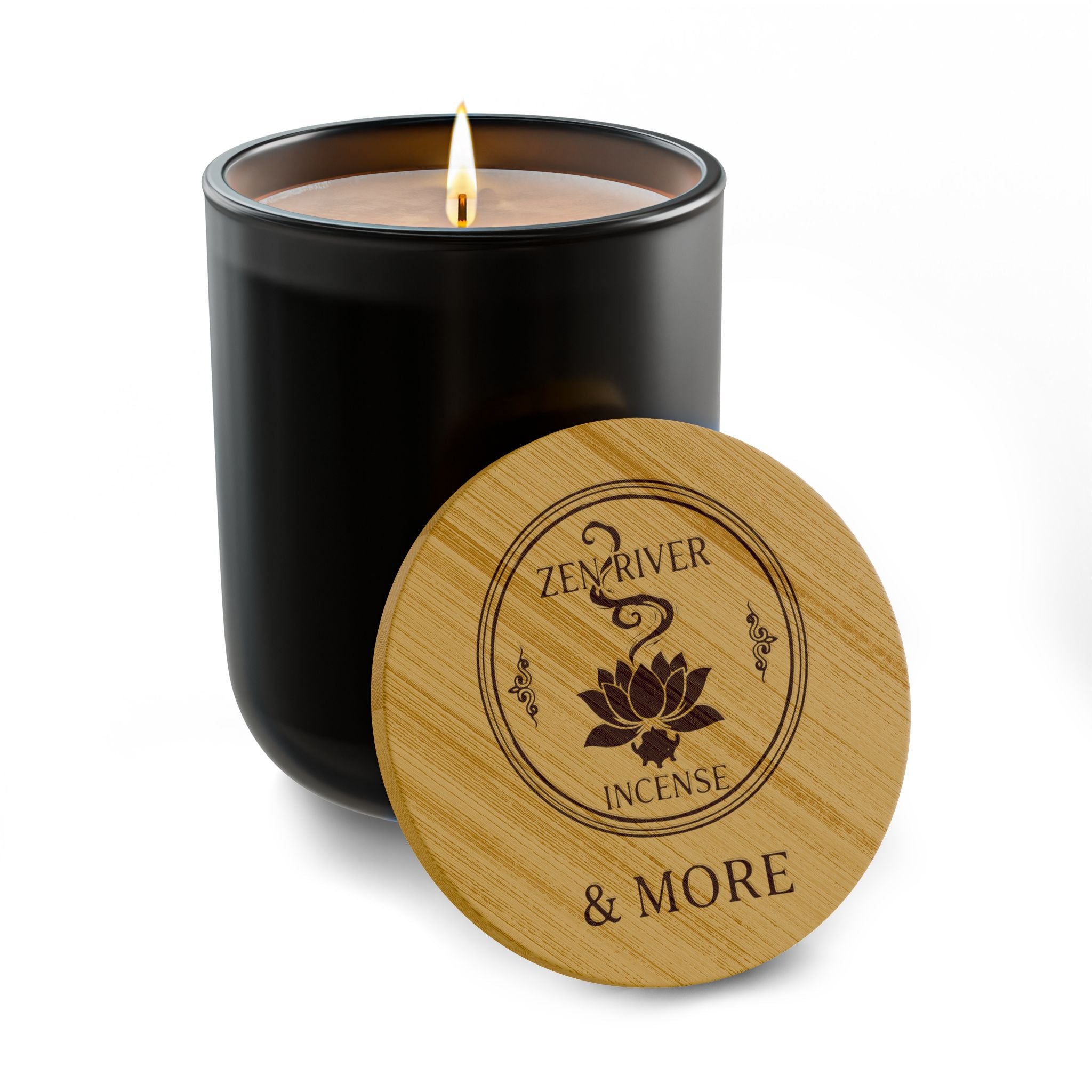 14oz Soy Candle w/ Bamboo Lid, Multiple Scents & Colors — ZRI Logo