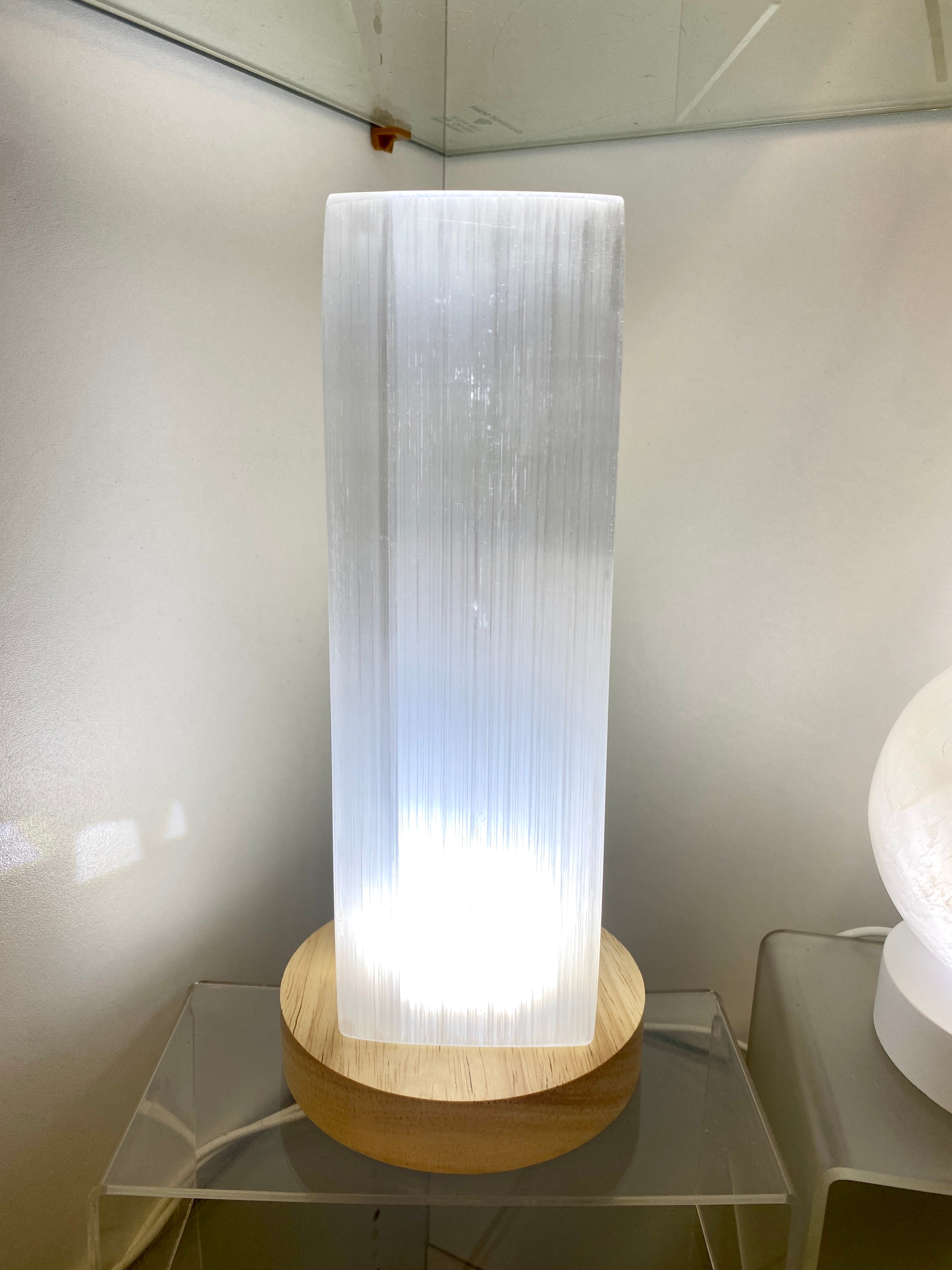 Selenite Lamp 8” Rectangle | Satin Spar Cleansing Crystal