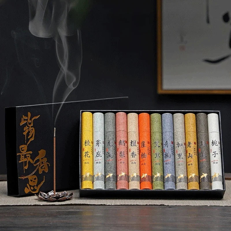 Natural Incense Stick Variety Set, 12 Tubes