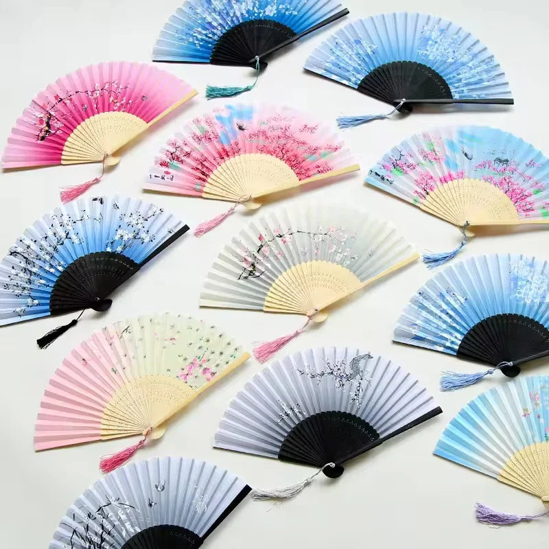 Bamboo Folding Hand Fan – Traditional Asian Art Decor Gift