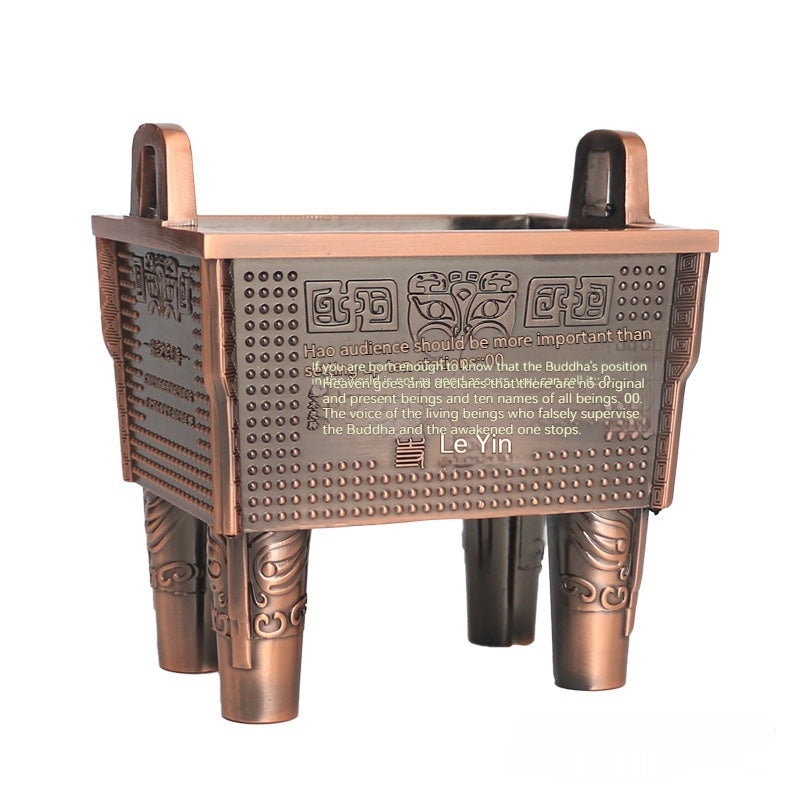 Antique-Style Rectangular Alloy Incense Burner