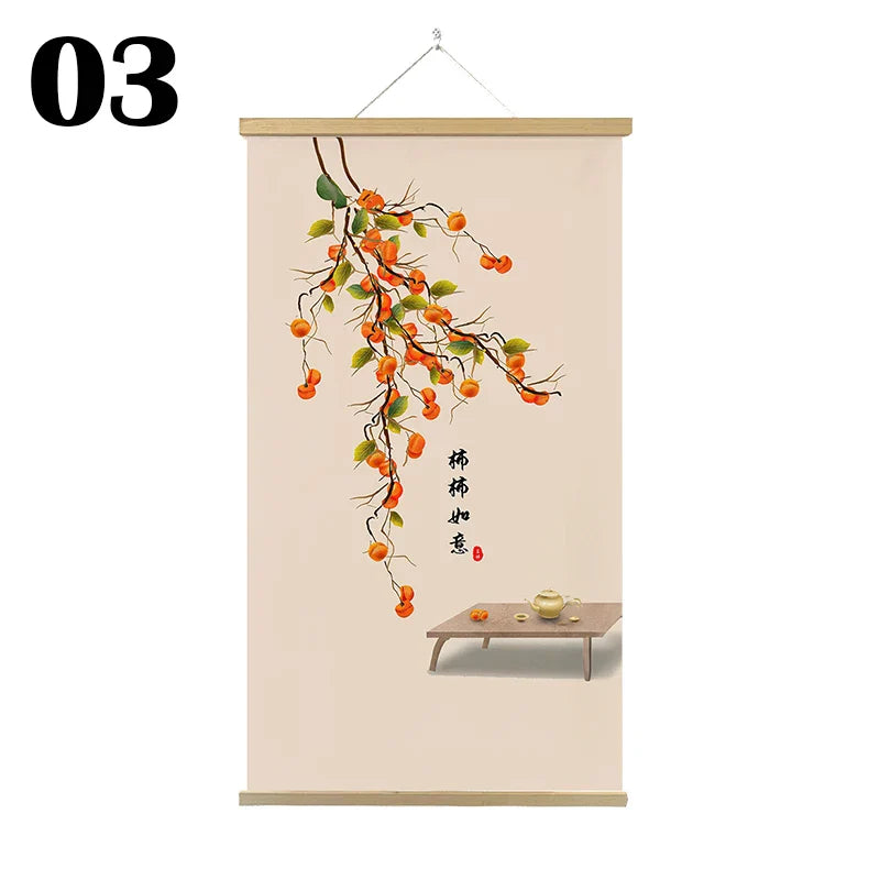 Japanese Ukiyoe Canvas Posters And Prints Home Decoration Painting Wall Art Picture With Solid Wood Hanging Scroll