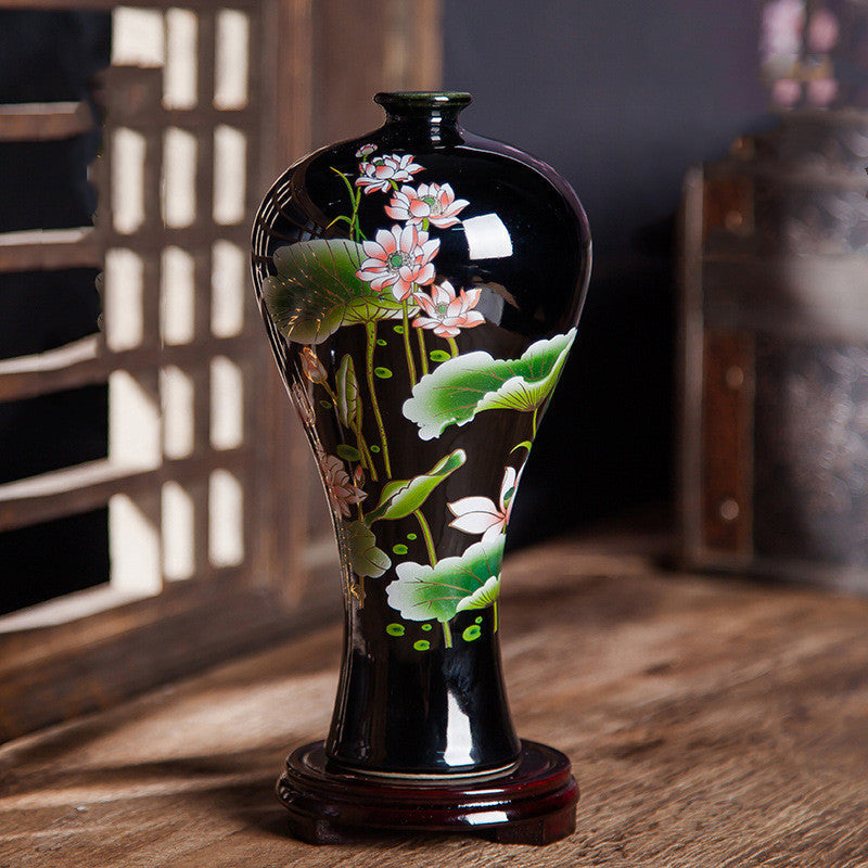 Small Black Pottery Bud Vases – Chinese‑Style Ceramic Ornaments (14 Designs)