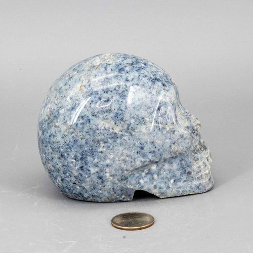 Anhydrite Crystal Skull Hand Carved Angelite Carving