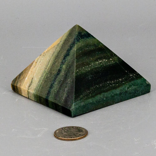 Banded Calcite Crystal Pyramid Polished Natural Stone