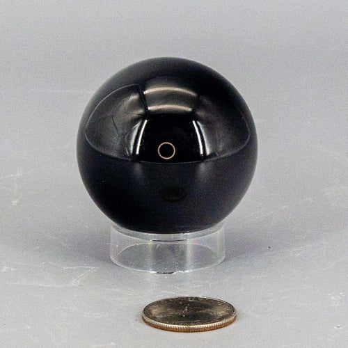 Black Obsidian Crystal Sphere Polished Volcanic Glass